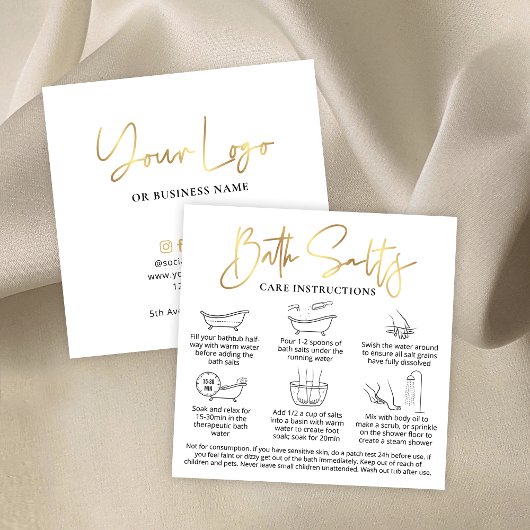 バスソートセーフティユーザーガイド白&金ゴールドスクエア スクエア名刺