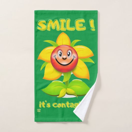 バスタおもしろいオルセット「スマイル」 バスタオルセット (ハンドタオル)