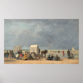 バスタイムアットドーヴィルユージェーンブダンファインアート ポスター