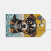 バスタイムバスタブの中で動物をバスタイム ギフトタグ (正面(横))