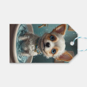 バスタイムバスタブの中で動物をバスタイム ギフトタグ (正面(横))