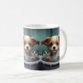 バスタイムバスタブの中で動物をバスタイム コーヒーマグカップ (正面右)