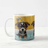 バスタイムバスタブの中で動物をバスタイム コーヒーマグカップ (左)