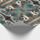 バスタイムバスタブの中で動物をバスタイム ラッピングペーパー (角)