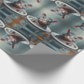 バスタイムバスタブの中で動物をバスタイム ラッピングペーパー (角)