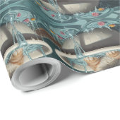 バスタイムバスタブの中で動物をバスタイム ラッピングペーパー (ロールコーナー)