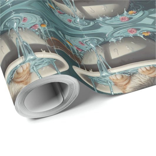 バスタイムバスタブの中で動物をバスタイム ラッピングペーパー (ロールコーナー)