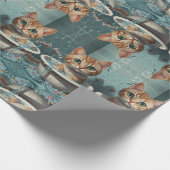 バスタイムバスタブの中で動物をバスタイム ラッピングペーパー (角)