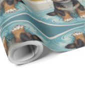 バスタイムバスタブの中で動物をバスタイム ラッピングペーパー (ロールコーナー)