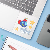 バスタイムファンシーコンターステッカー シール (ノートパソコンとiPhone)