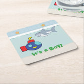 バスタイムファンシーズベビーシャワー紙コースター スクエアペーパーコースター (アングル)