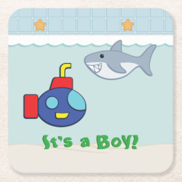 バスタイムファンシーズベビーシャワー紙コースター スクエアペーパーコースター