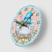 バスタイム格言 ラウンド壁時計 (傾斜)