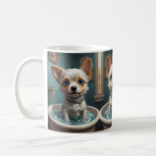 バスタイム・バディーズ お風呂に入った動物たち コーヒーマグカップ (左)