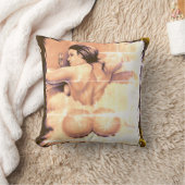 「バスタイム」ヴィンテージスタイル画像 クッション (ブランケット)