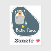 "バスタイム"犬のリマ気にイとアクア シール (シート)