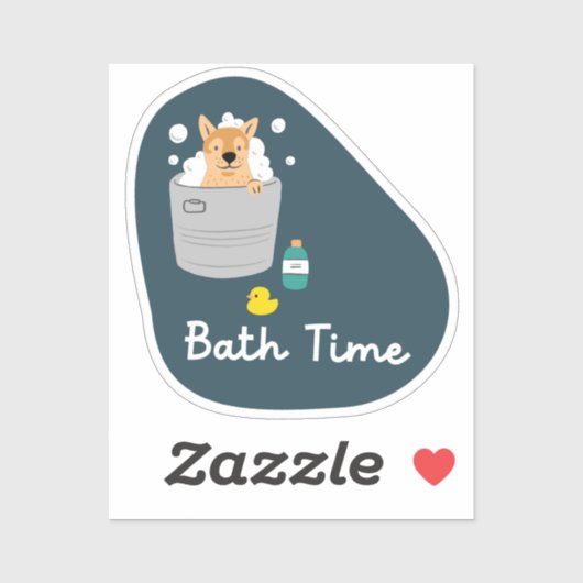 "バスタイム"犬のリマ気にイとアクア シール (シート)