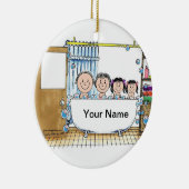 バスタイム、2人の女の子 セラミックオーナメント (右)