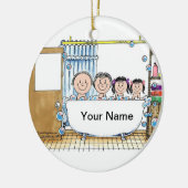 バスタイム、2人の女の子 セラミックオーナメント (左)