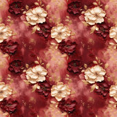 バスタイリッシュルガンディ金ゴールドの結婚花模様付きナプキン