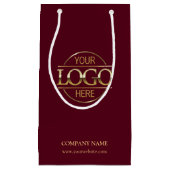 バスタイリッシュルグンディ企業の会社のロゴ スモールペーパーバッグ (正面)