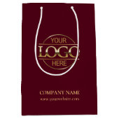 バスタイリッシュルグンディ企業の会社のロゴ ミディアムペーパーバッグ (正面)