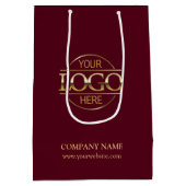 バスタイリッシュルグンディ企業の会社のロゴ ミディアムペーパーバッグ (裏面)