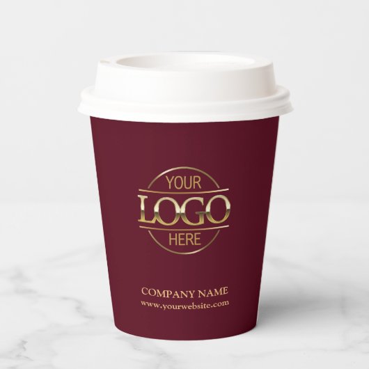 バスタイリッシュルグンディ企業の会社のロゴ 紙コップ (裏面)