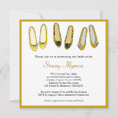 バスタイリッシュレエフラットシューズブライダルシャワーの招待 招待状 (正面)