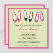 バスタイリッシュレエフラットシューズブライダルシャワーの招待 招待状 (正面/裏面)