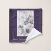 バスタオオルセットチューリップ、葡萄、ろうそく バスタオルセット (ウォッシュタオル)