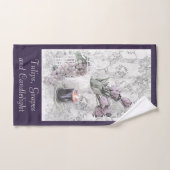 バスタオオルセットチューリップ、葡萄、ろうそく バスタオルセット (ハンドタオル)