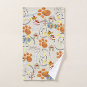 バスタオオルセットハッピーバースデー希望の犬 バスタオルセット (ハンドタオル)