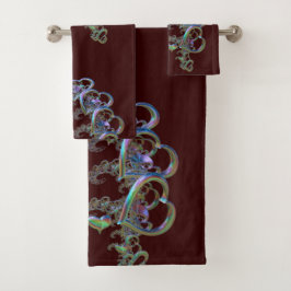 バスタオオルセットハートのリズム バスタオルセット