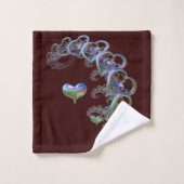 バスタオオルセットハートのリズム バスタオルセット (ウォッシュタオル)