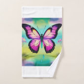 バスタオオルバタフライデザイン バスタオルセット (ハンドタオル)