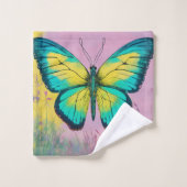 バスタオオルバタフライデザイン バスタオルセット (ウォッシュタオル)