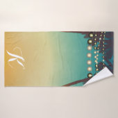 バスタオパーソナライズされたルビーチサンセットパームツリーシュトラスト バスタオル (バスタオル)