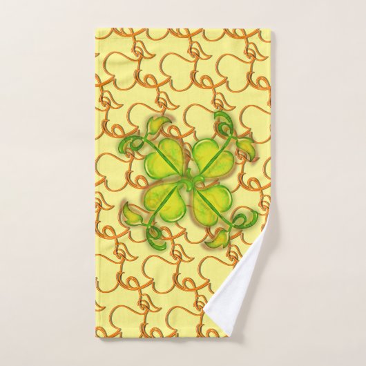 バスタオルセット – アイビー葉とイエローモノグラム (ハンドタオル)