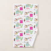 バスタオルセット、ハッピーバースデーおもしろいカップケーキ バスタオルセット (ハンドタオル)