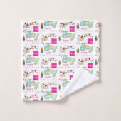 バスタオルセット、ハッピーバースデーおもしろいカップケーキ バスタオルセット (ウォッシュタオル)