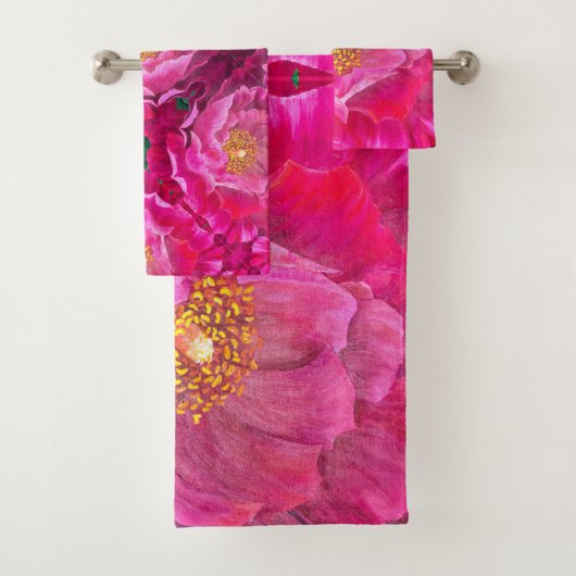 バスタオルセット – ピンクデザートバラ (インサイチュ)