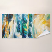 バスタオル海波と日の出抽象芸術アート バスタオル (バスタオル)