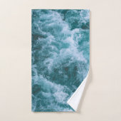 バスタオル：海、海、波、青、シアン バスタオルセット (ハンドタオル)