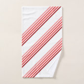 バスタオル – 赤い対角線の色ストライプ色 バスタオルセット (ハンドタオル)