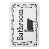 バスタットバスルームヴィンテージタブ白黒 バスマット (正面縦)