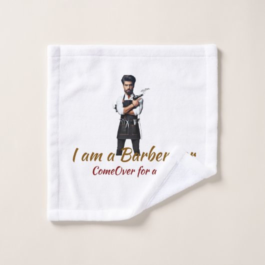 バスタパーソナライズされたオル理容師テーマ ウォッシュタオル (ウォッシュタオル)