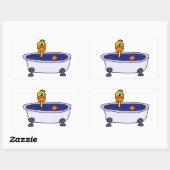 バスタブおもしろいマンガに登場するアヒル 長方形シール (シート)