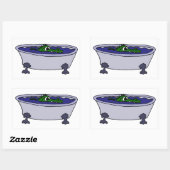 バスタブおもしろいマンガのワニ 長方形シール (シート)