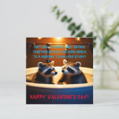 バスタブで楽しいバレンタインデーの可愛いラクダワシ シーズンカード (スタンド正面)